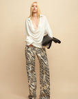 0122stepll Draped Cowl Neck Knit Long Sleeve Top