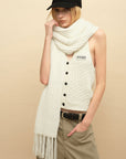 0122stepll Cable Knit Halter Button Vest