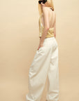 0122stepll Faux Fur Open-Back Halter Top