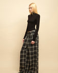 0122stepll Lace-Back Cutout Turtleneck Long Sleeve Top