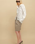 0122stepll Belted Bustier Vest & Relaxed Shirt Set