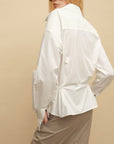 0122stepll Belted Bustier Vest & Relaxed Shirt Set