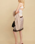 0122stepll Two-Piece Layered Lace Midi Skirt