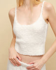 0122stepll Cloud Knit Cardigan, Cami & Wide-Leg Pants Set