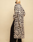 0122stepll Zebra Faux Fur Long Coat