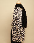0122stepll Zebra Faux Fur Long Coat