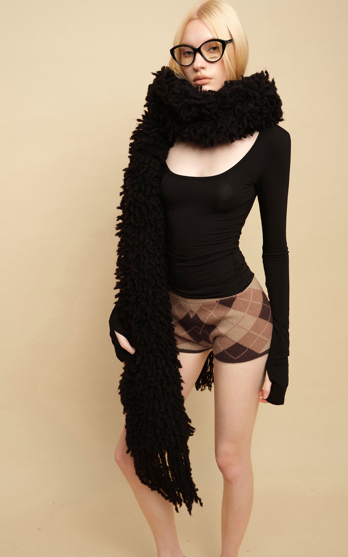 0122stepll Scoop Neck Thumbhole Long Sleeve Top