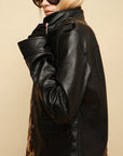 0122stepll Utility Pocket Leather Jacket