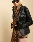 0122stepll Utility Pocket Leather Jacket