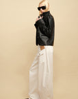 0122stepll Utility Pocket Leather Jacket
