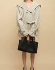 0122stepll Hooded Belted Trench Jacket