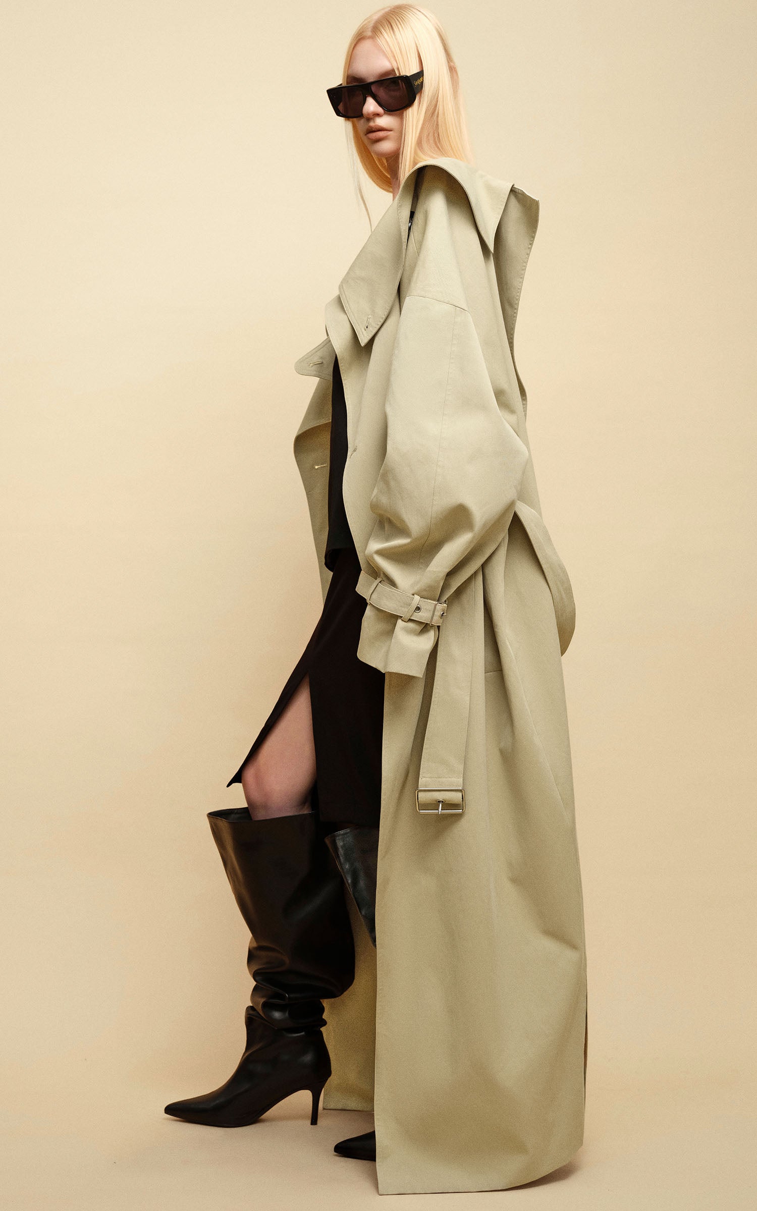 0122stepll Axis High-Neck Oversized Trench Coat