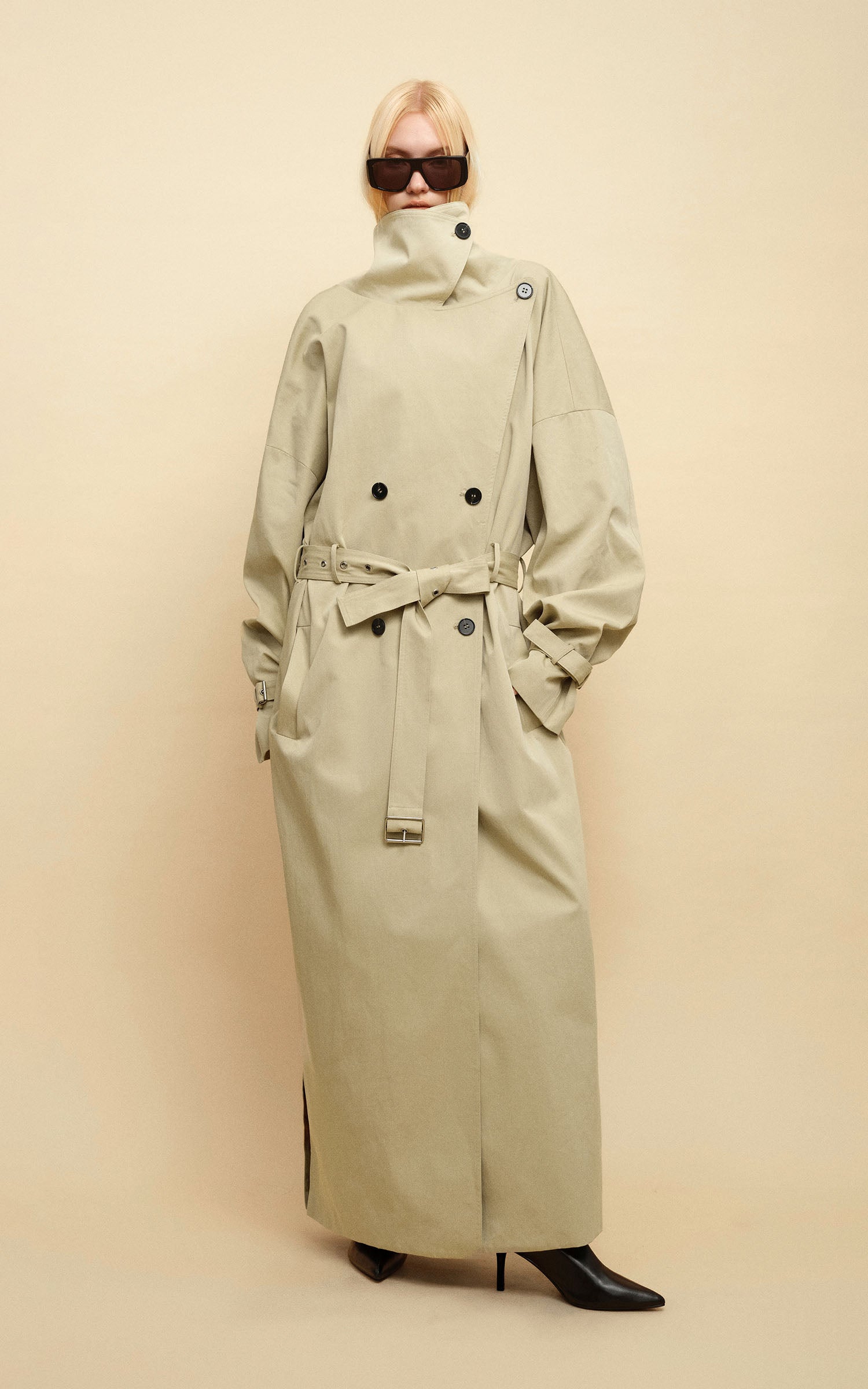 0122stepll Axis High-Neck Oversized Trench Coat