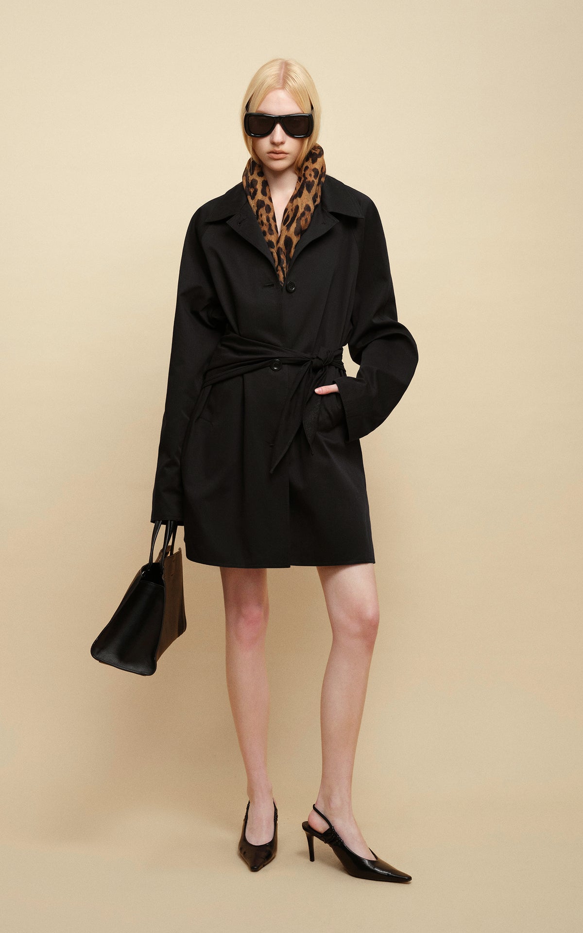 0122stepll Nocturne Wrap Belted Coat