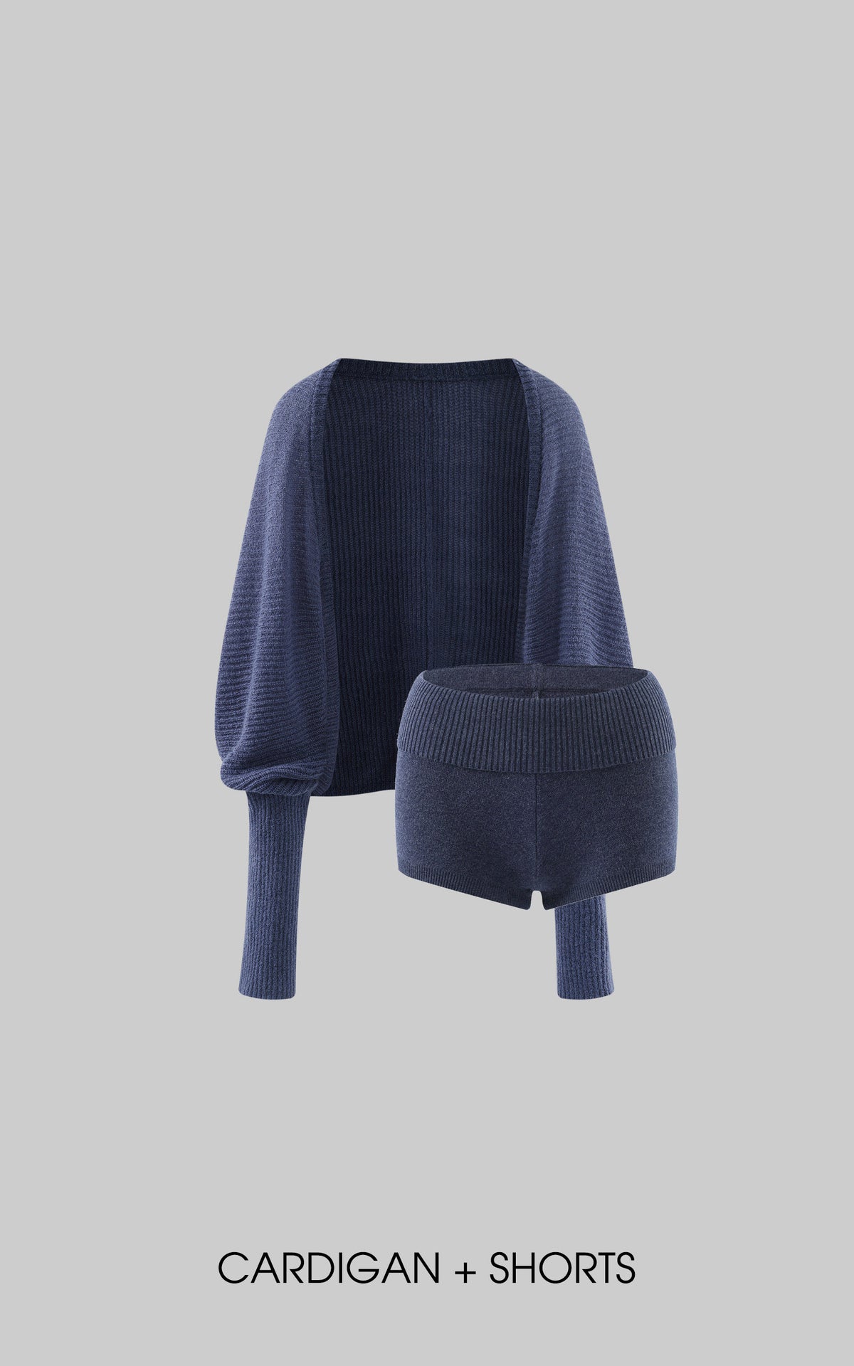 Rase le sol Open-Front Sculpted Sleeve Knit Cardigan