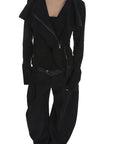 IAMXIAA アシンメトリージップ付きクロップドモトジャケット