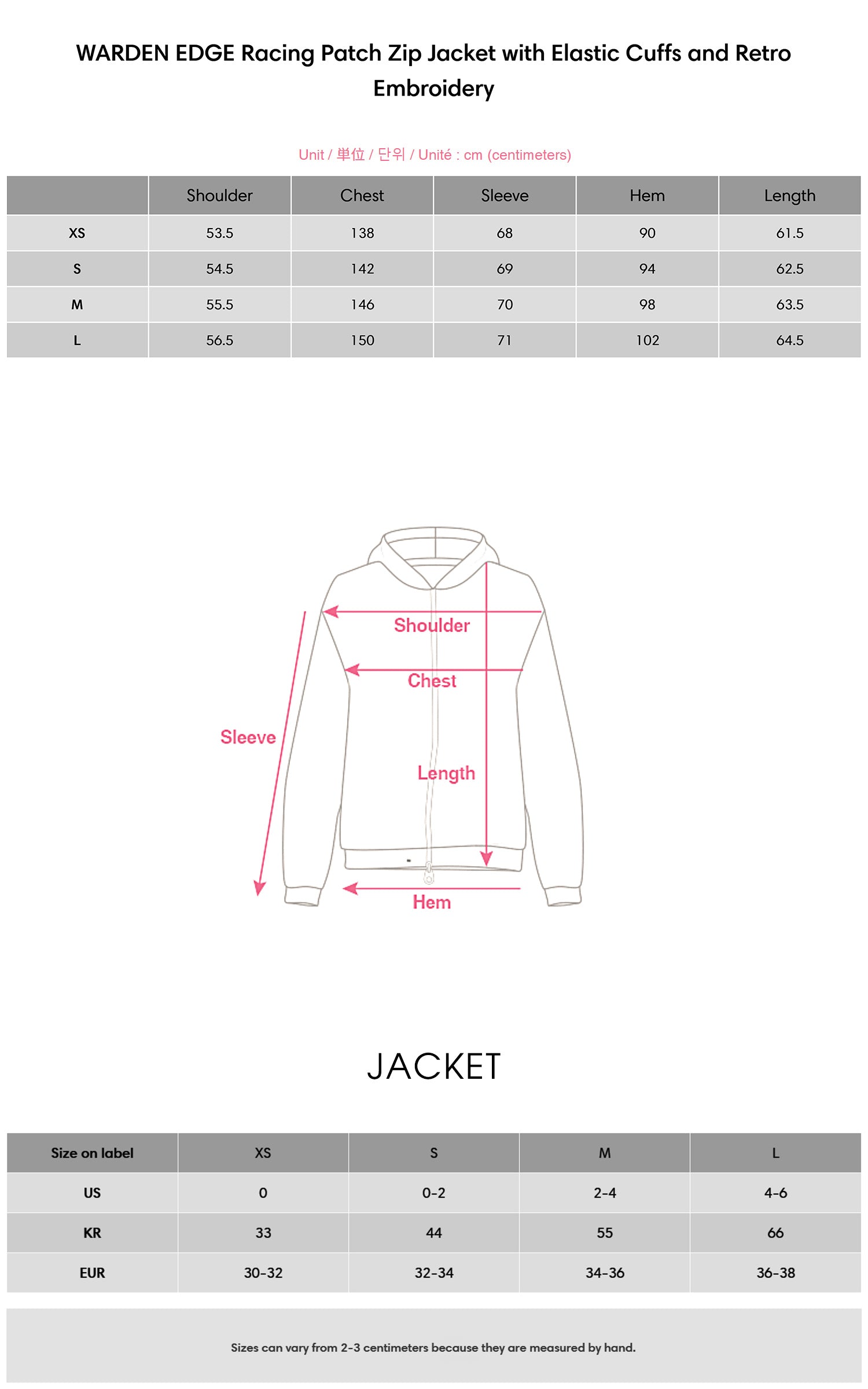WARDEN EDGE Racing Patch Zip Jacket with Elastic Cuffs and Retro Embroidery