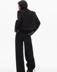 0122stepll High Collar Cropped Military Jacket