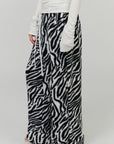 0122stepll Zebra Plush Drawstring Wide Leg Pants