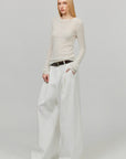 0122stepll Sheer Mohair Slim Long Sleeve Knit Top