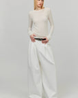 0122stepll Sheer Mohair Slim Long Sleeve Knit Top