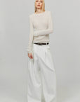 0122stepll Sheer Mohair Slim Long Sleeve Knit Top