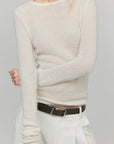 0122stepll Sheer Mohair Slim Long Sleeve Knit Top