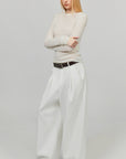 0122stepll Sheer Mohair Slim Long Sleeve Knit Top