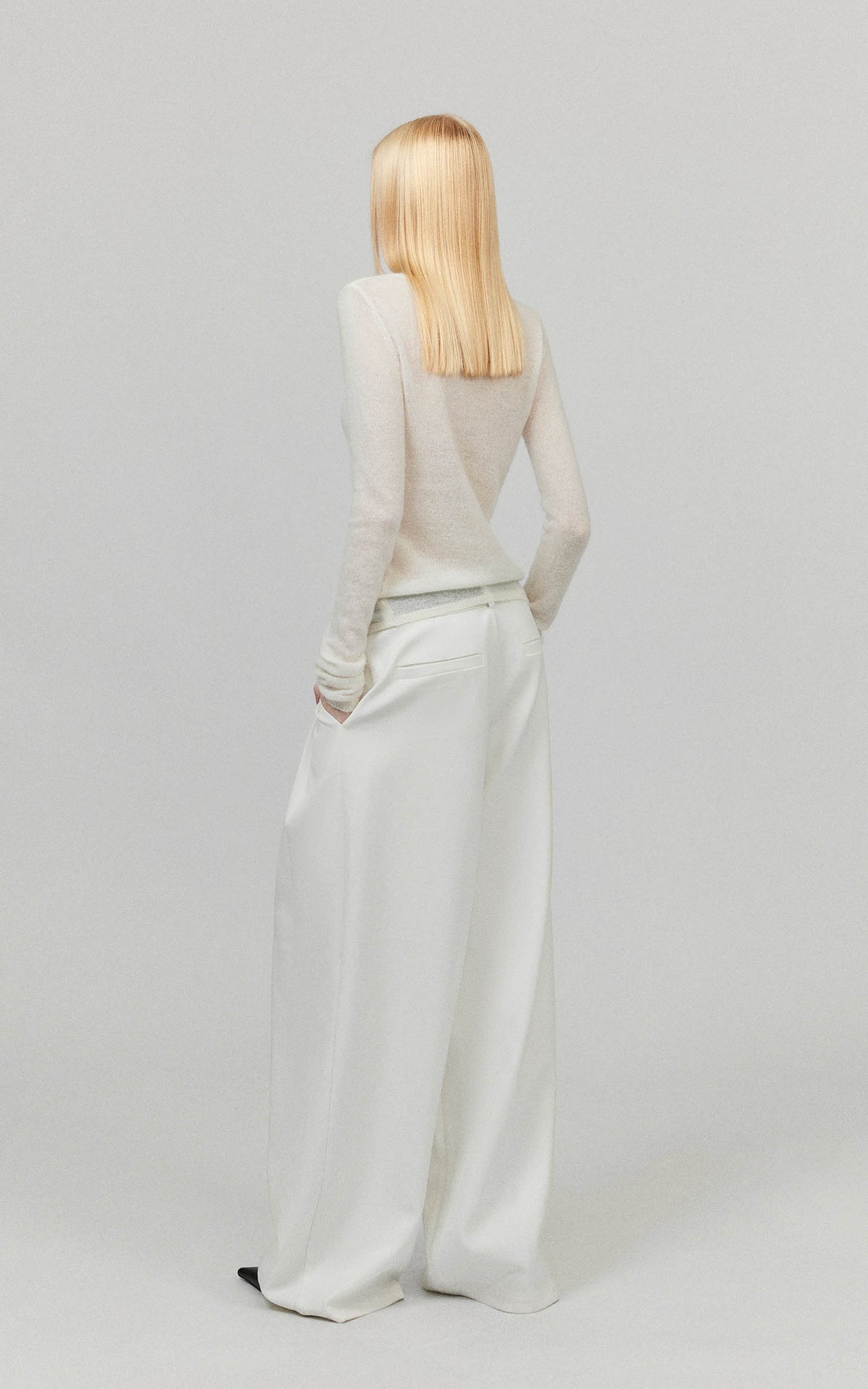 0122stepll Sheer Mohair Slim Long Sleeve Knit Top