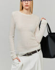 0122stepll Sheer Mohair Slim Long Sleeve Knit Top