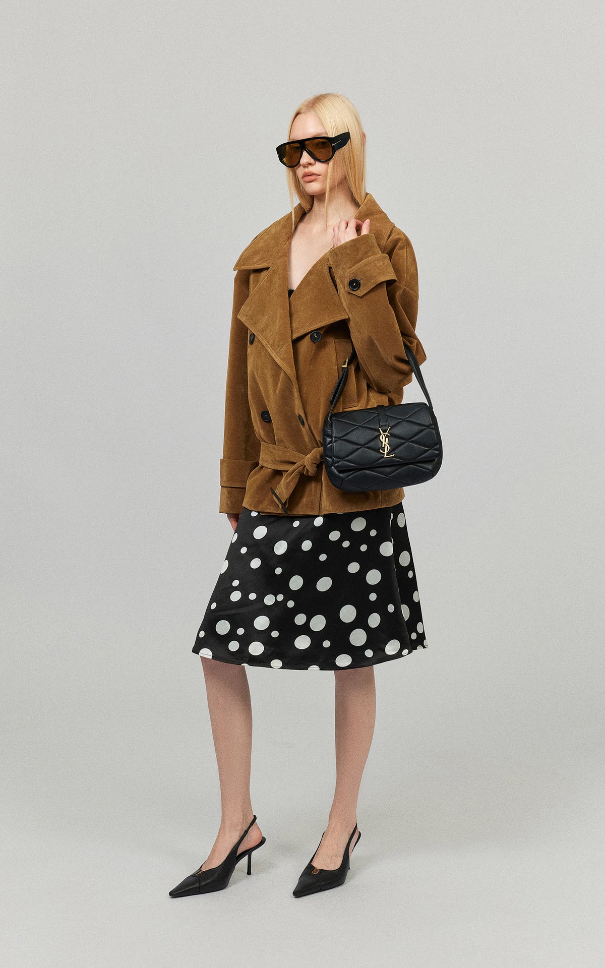 0122stepll Vintage Suede Oversized Double Breasted Belted Trench Jacket