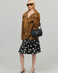 0122stepll Vintage Suede Oversized Double Breasted Belted Trench Jacket