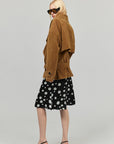 0122stepll Vintage Suede Oversized Double Breasted Belted Trench Jacket