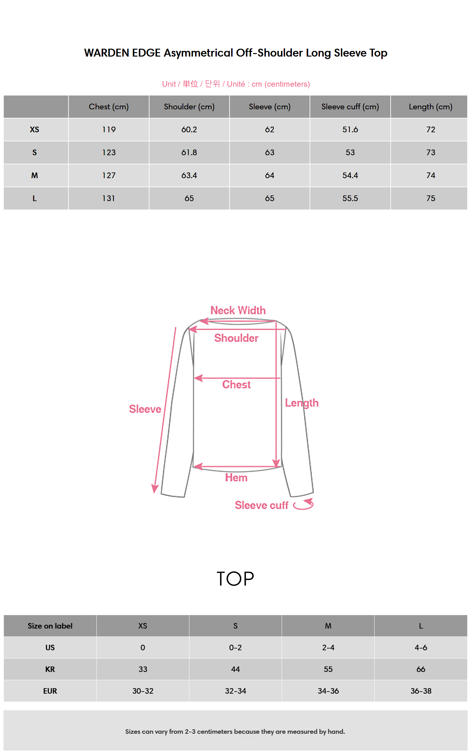 WARDEN EDGE Asymmetrical Off-Shoulder Long Sleeve Top - PINKPARKS