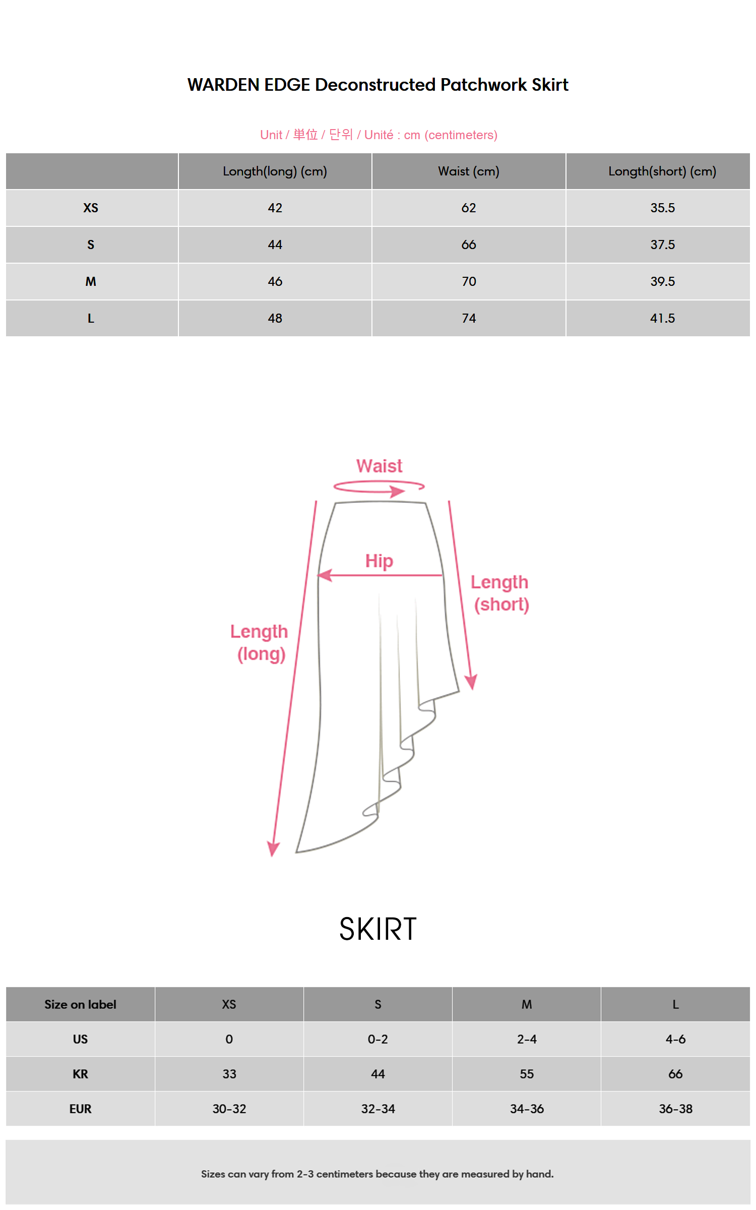 WARDEN EDGE Deconstructed Patchwork Skirt - PINKPARKS