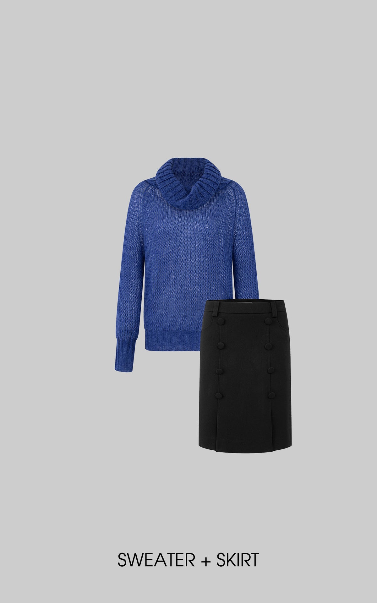 IAMXIAA Sheer Cowl Neck Wool Relaxed Knit Sweater