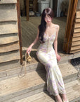 DreamyNerd Floral Mesh Slip Maxi Dress - PINKPARKS