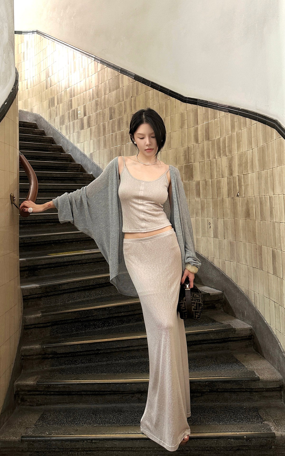 Hydrae Weightless Drape Oversized Sheer Knit Cardigan