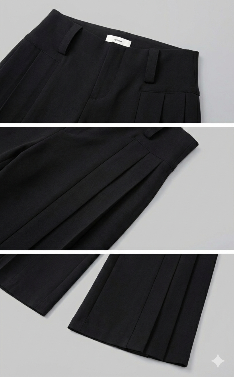 IAMXIAA 브이넥 니트 스웨터 &amp; 하이넥 베스트 레이어드 세트