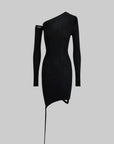 Rase le sol Black Knit Dress with Hood