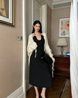 0122stepll Afterglow Tie-Detail Oversized Knit Cardigan