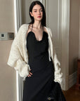 0122stepll Afterglow Tie-Detail Oversized Knit Cardigan