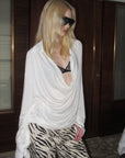 0122stepll Draped Cowl Neck Knit Long Sleeve Top