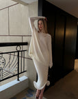 0122stepll Oversized Sweater & Sculpted Hem Midi Skirt Set