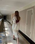 0122stepll Oversized Sweater & Sculpted Hem Midi Skirt Set