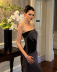 0122stepll Ensemble haut tube drapé asymétrique & jupe longue