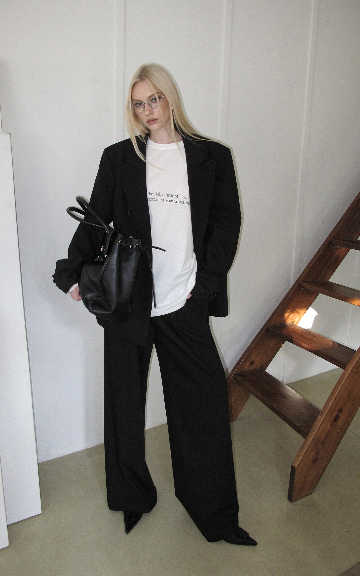 0122stepll T-shirt à manches longues oversize Labyrinthe