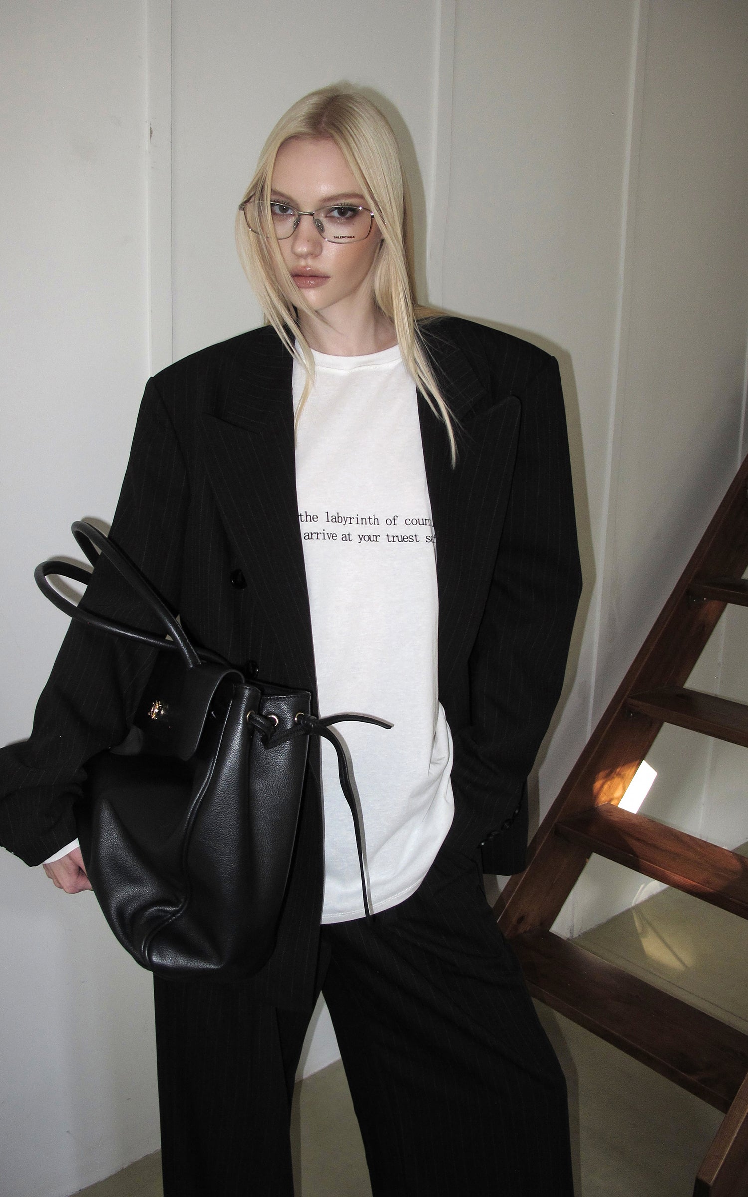 0122stepll T-shirt à manches longues oversize Labyrinthe
