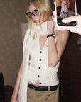 0122stepll Cable Knit Halter Button Vest
