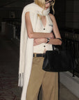 0122stepll Cable Knit Halter Button Vest